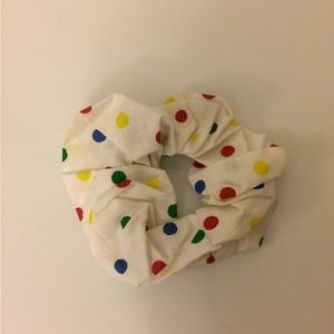 $4 Add-On New Hair Scrunchie Ponytail Elastic Accessory Polkadot White Red Blue